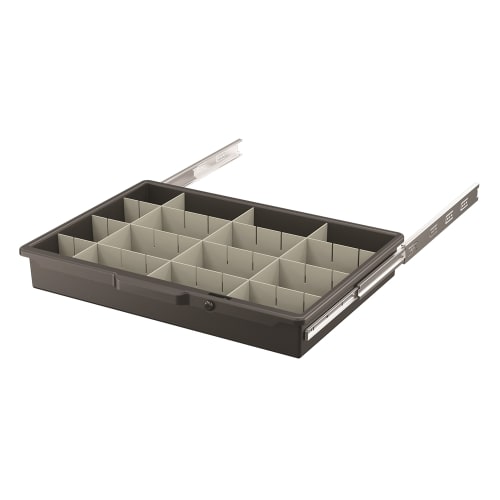 Suncast Commercial Lockable Slide Drawer with Dividers, Black
